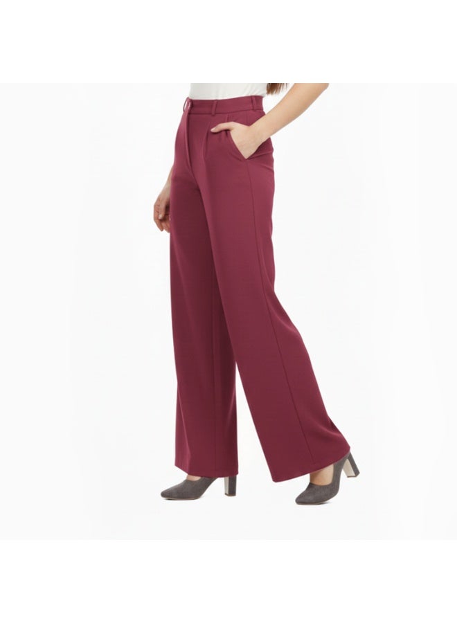 Smoky Egypt Wide Leg Gabardine Pants -Red - Image 2